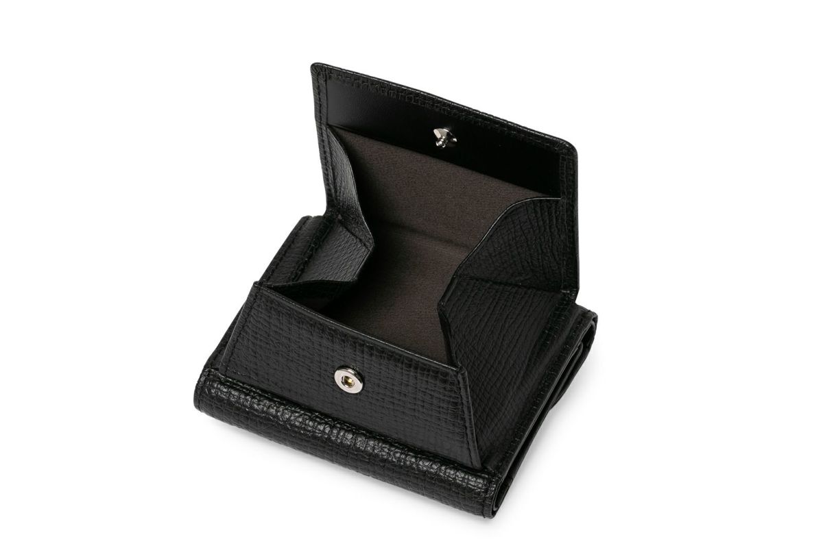 タック 三つ折り財布 ブラック