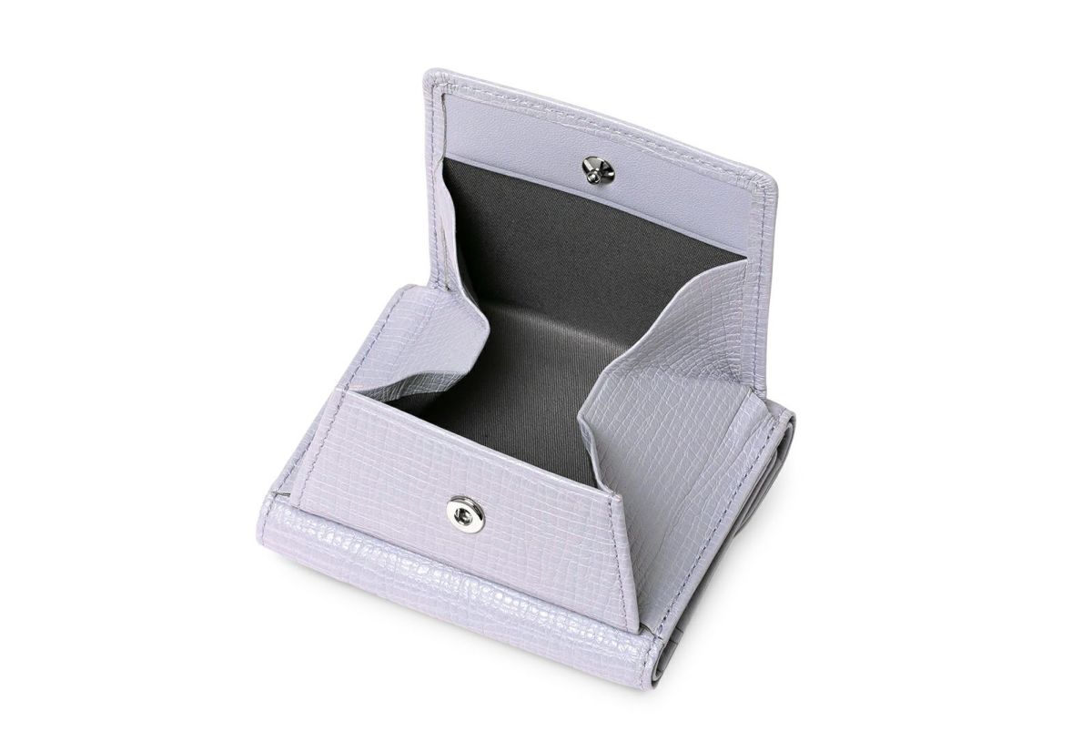 タック 三つ折り財布 ラベンダー