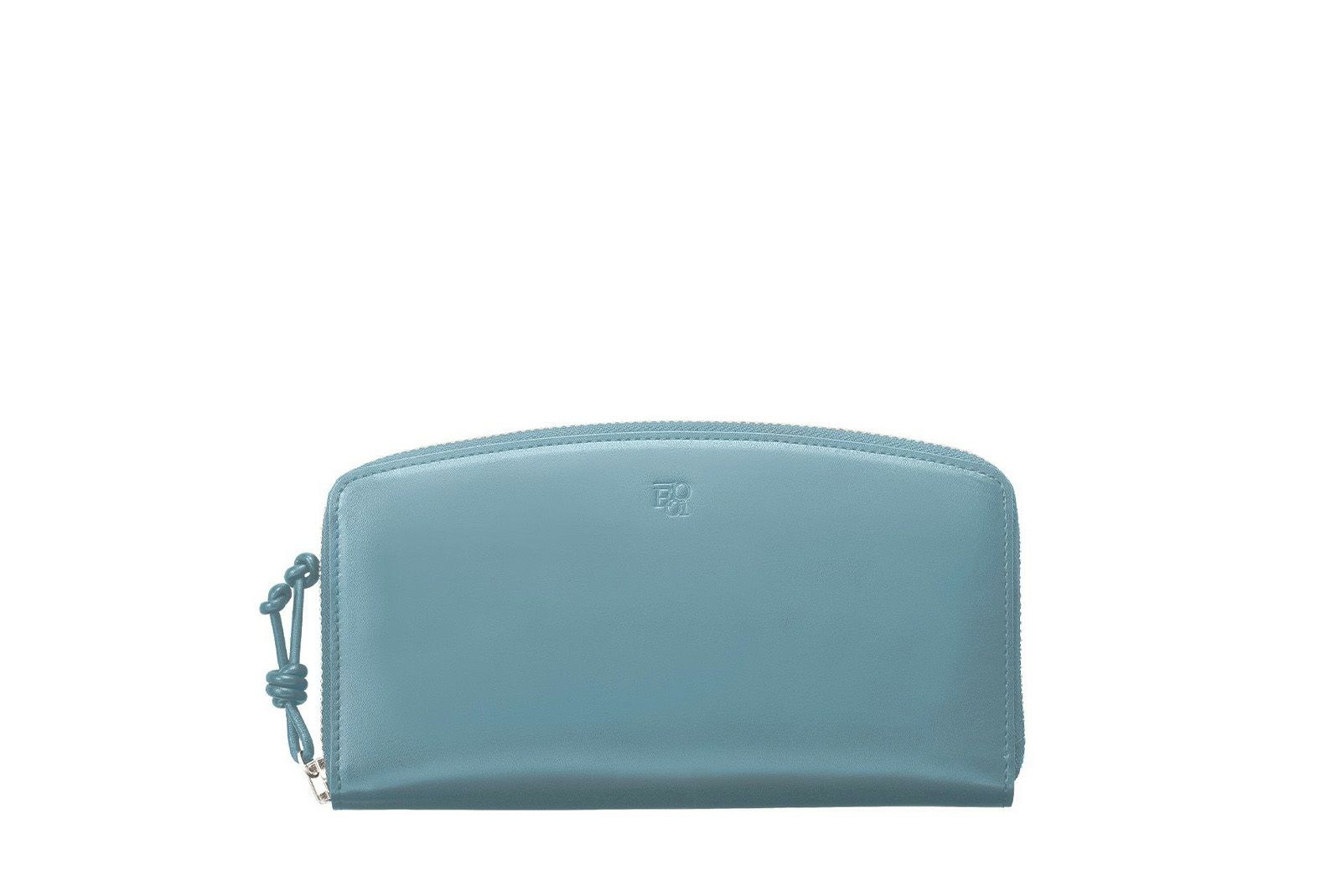 ノット ラウンドファスナー長財布 ブルーグレー