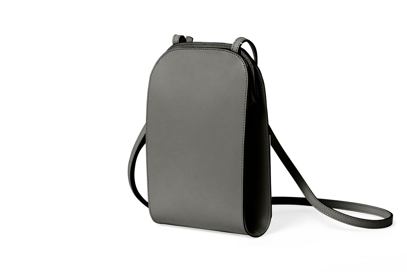 ゼロサン がま口スマホポシェット グレー