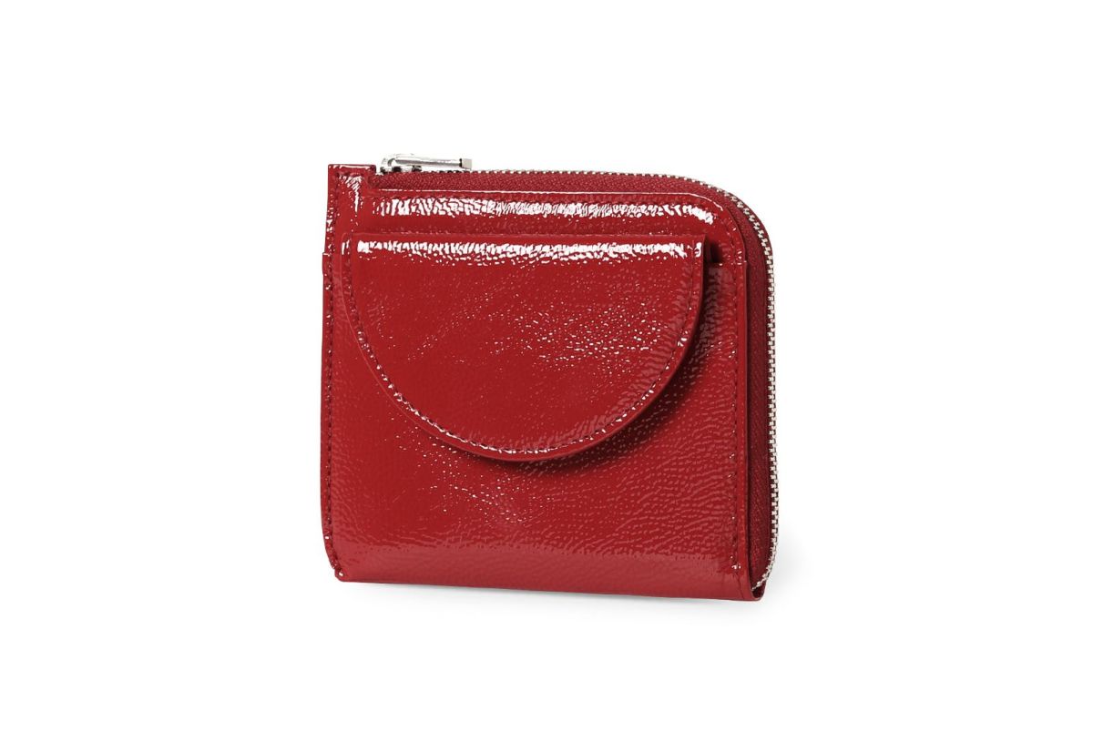 リプル Lファスナーコンパクト折り財布 レッド