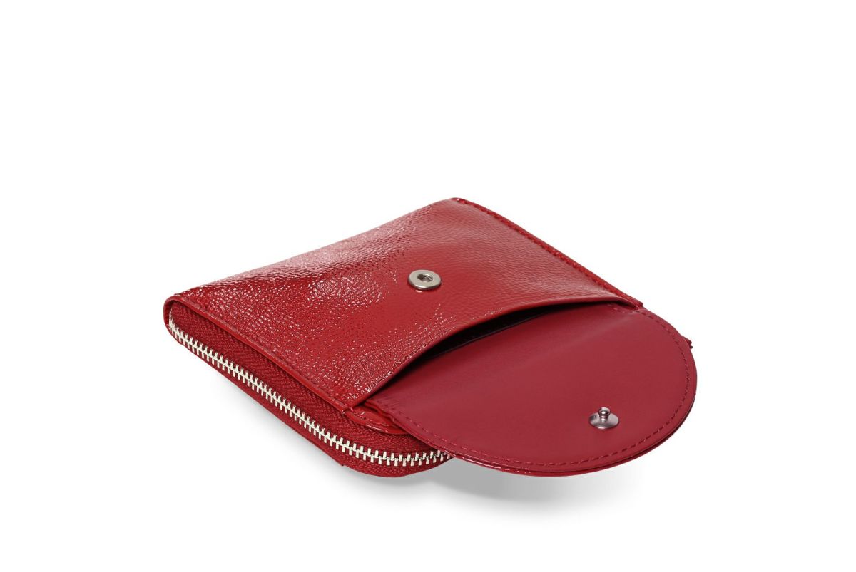 リプル Lファスナーコンパクト折り財布 レッド