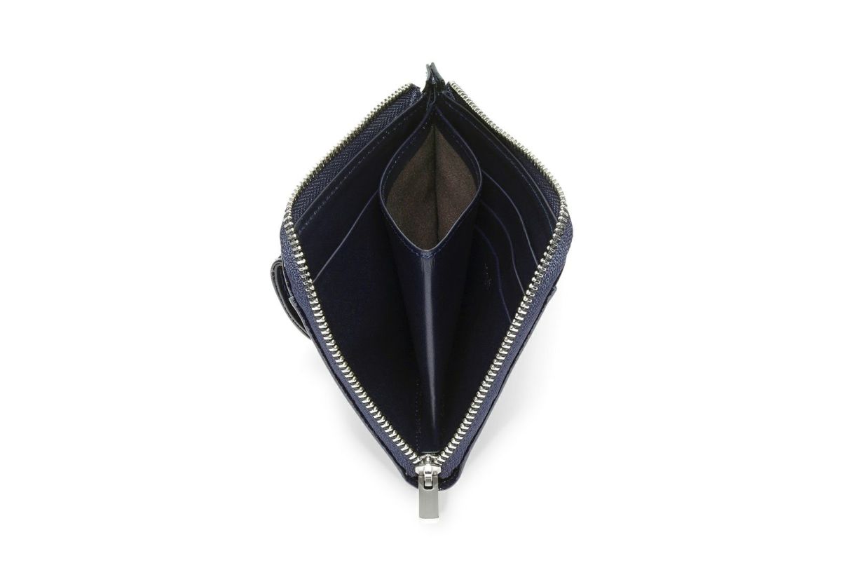 リプル Lファスナーコンパクト折り財布 ネイビー