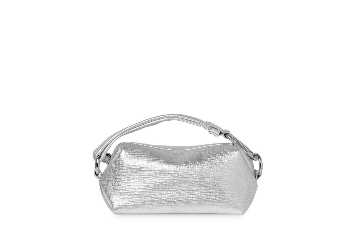 タック メタリック クラッチポーチ シルバー