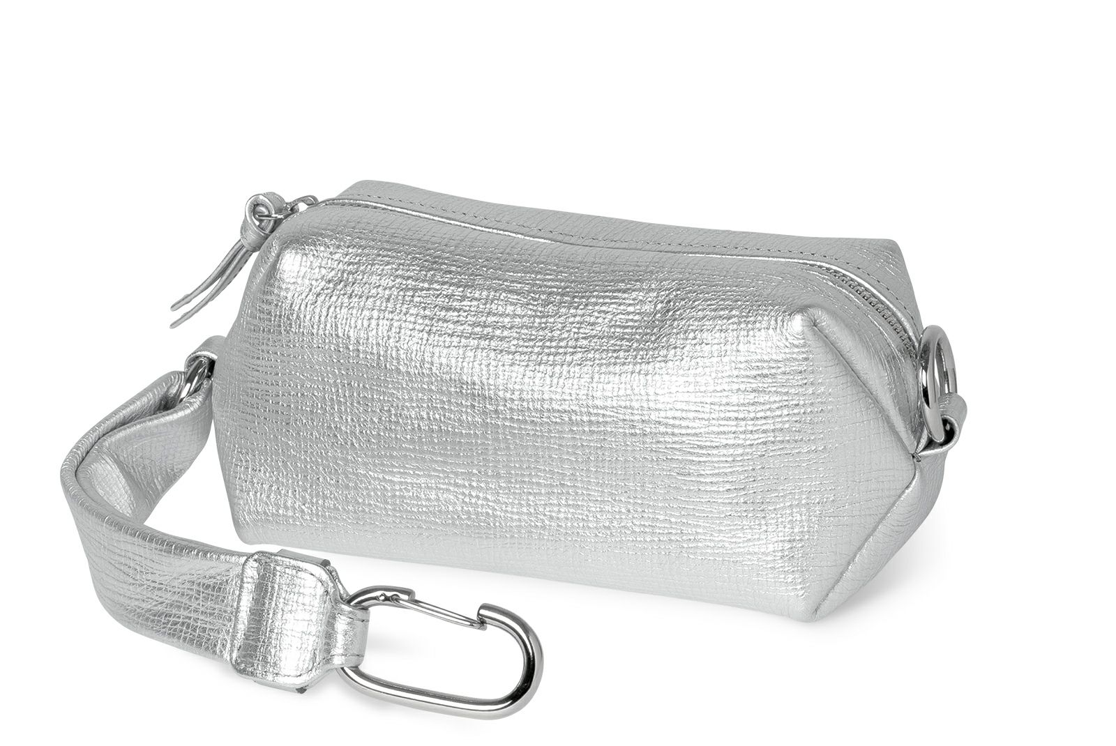 タック メタリック クラッチポーチ シルバー