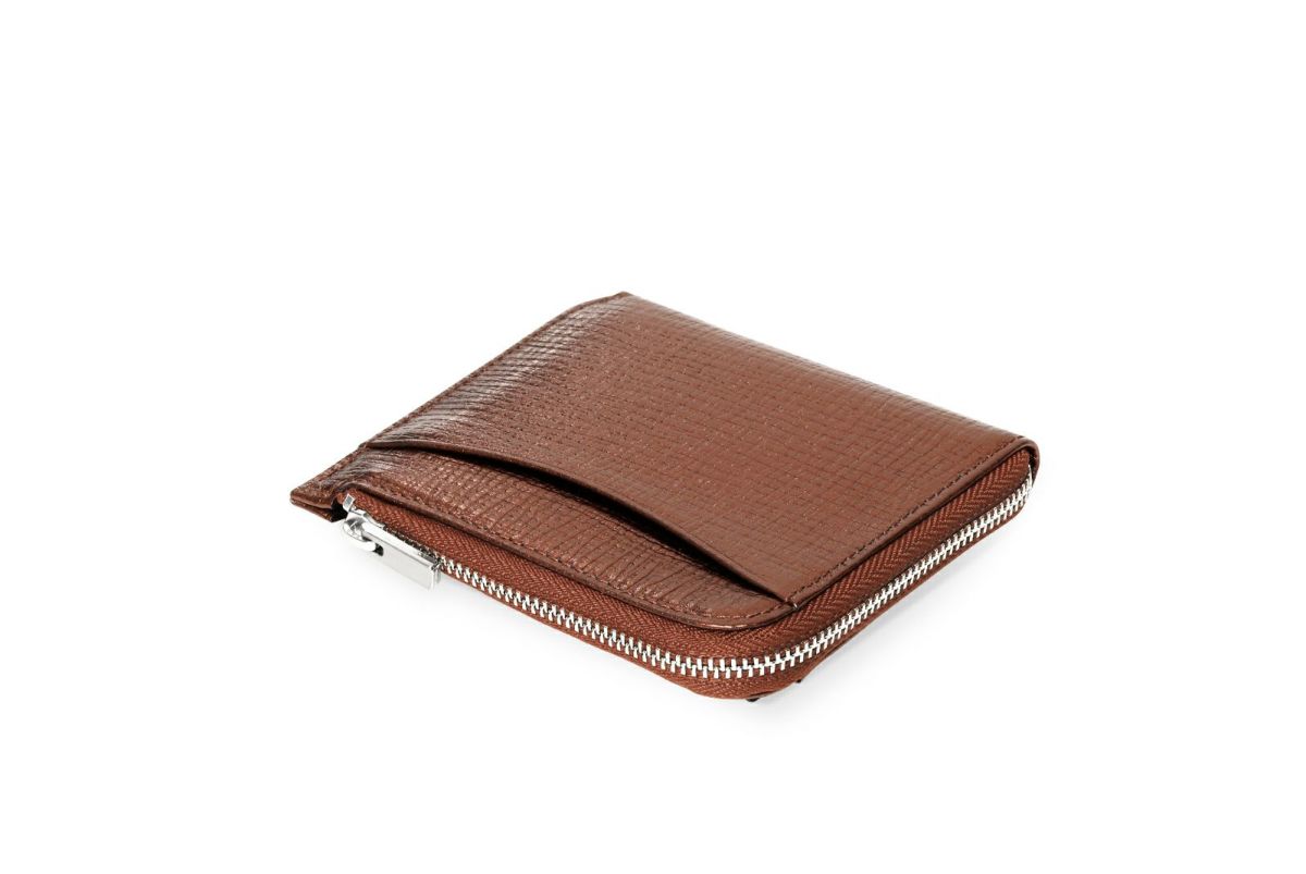  タック メタリック Lファスナーコンパクト折り財布 ブロンズ