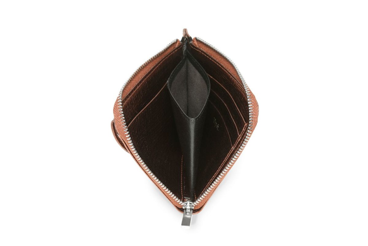  タック メタリック Lファスナーコンパクト折り財布 ブロンズ