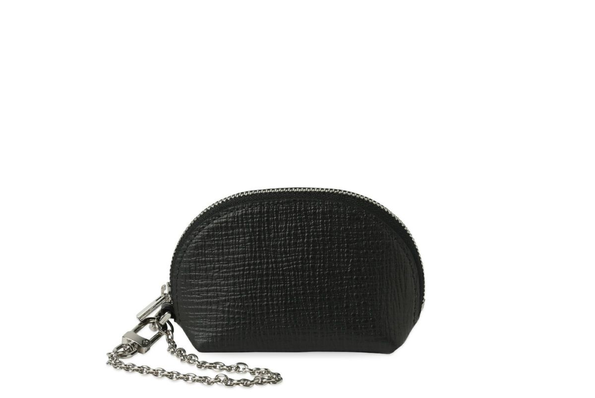 タック ストラップ付きミニポーチ ブラック