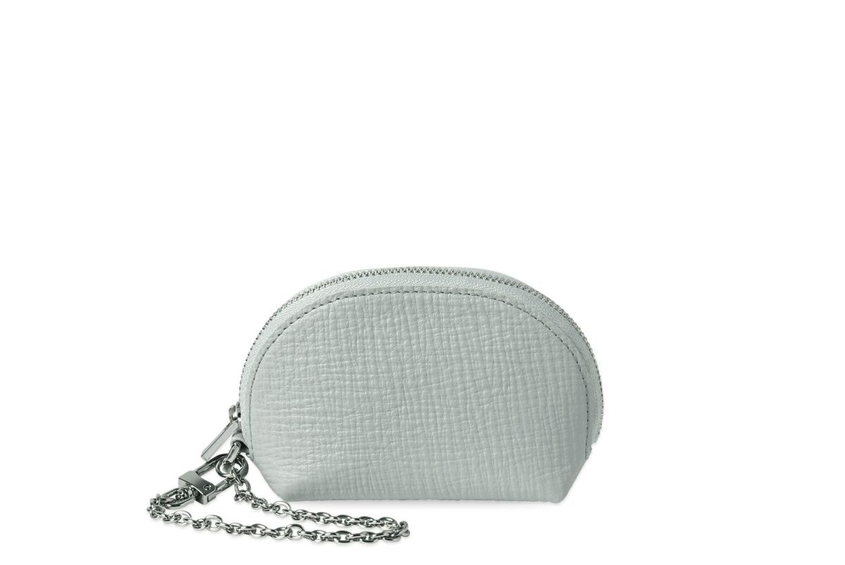 タック ストラップ付きミニポーチ ライトグレー