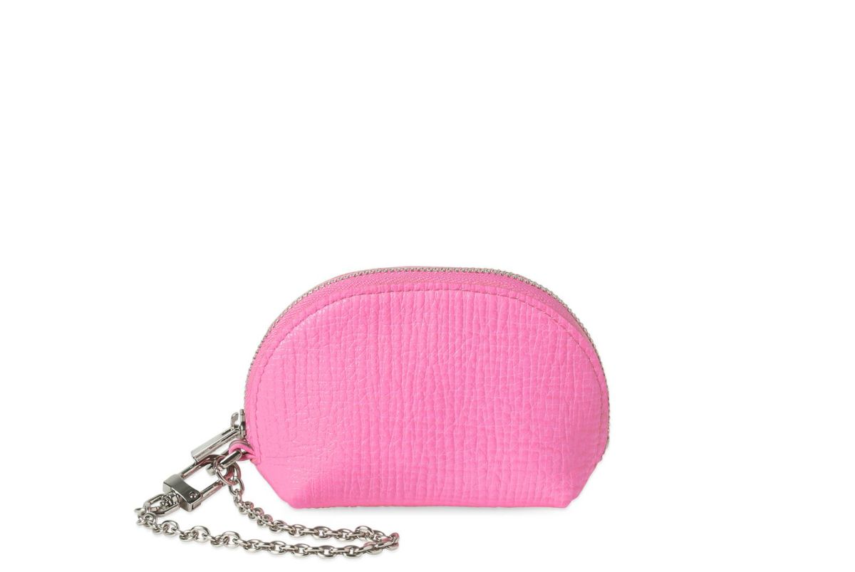 タック ストラップ付きミニポーチ ピンク