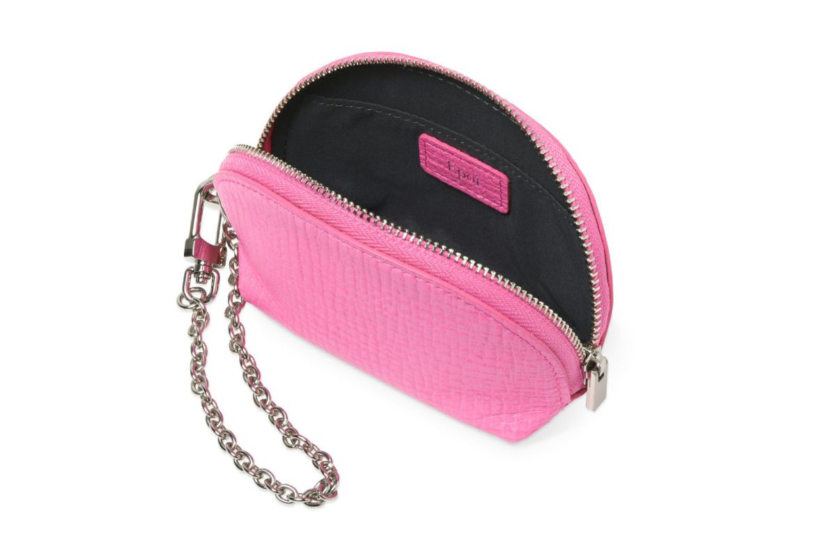 タック ストラップ付きミニポーチ ピンク