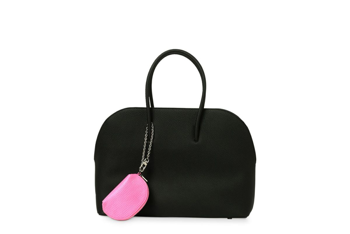 タック ストラップ付きミニポーチ ピンク