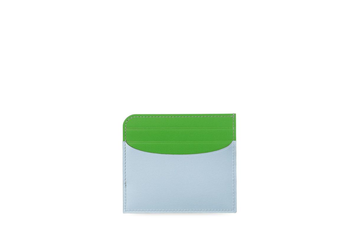マリー 単カードケース スカイブルー×グリーン