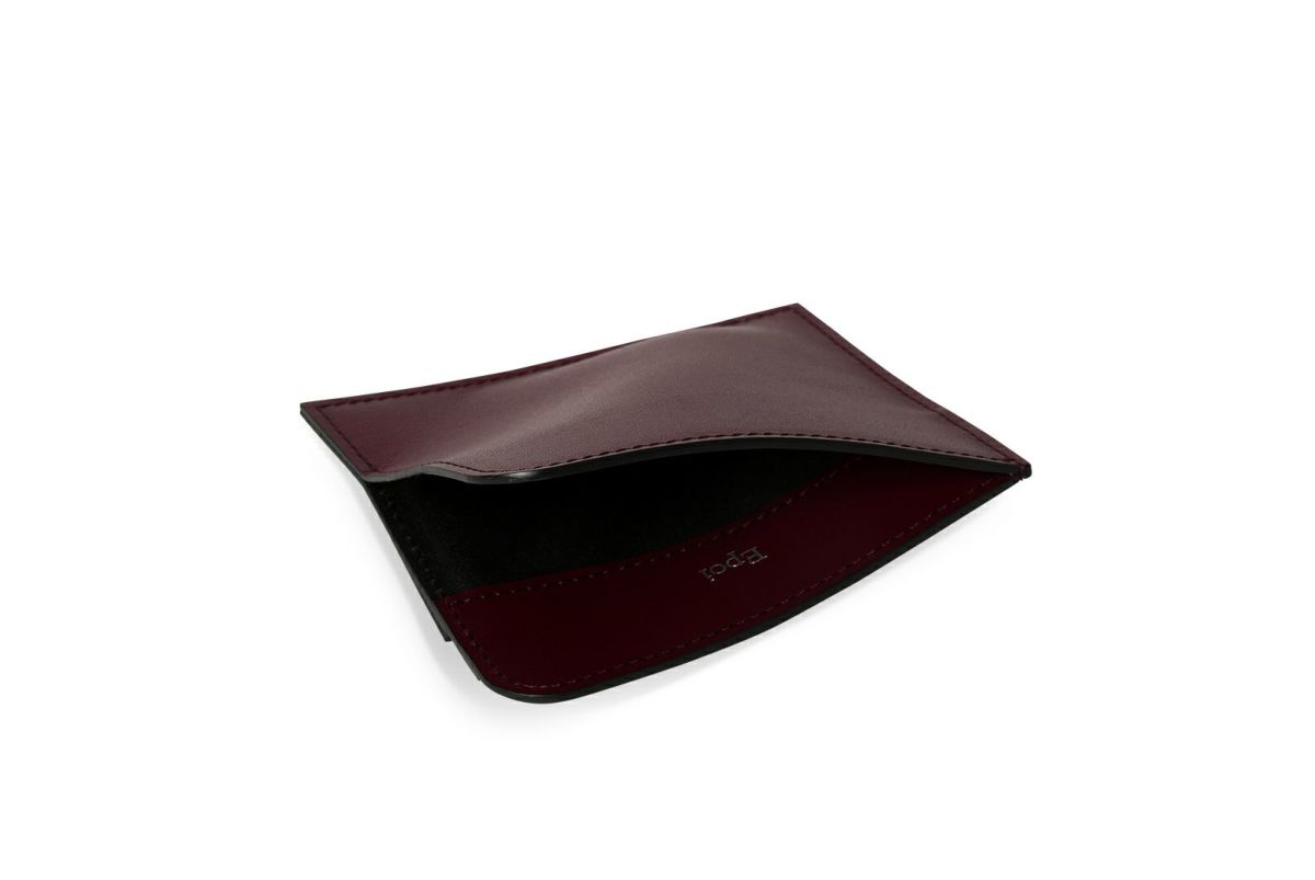 マリー 単カードケース ボルドー×ライトブルー